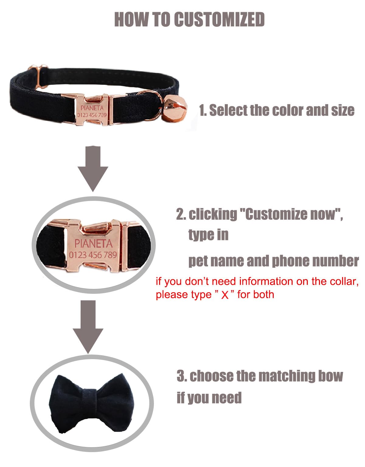 Nome Inciso Collare Per Gatti In Nylon Campana Piccola Prodotti Per Animali Domestici In Tinta Una Fornure Per Gattini Unisex Personalizzate Tag Collare Per Gatti Piccolo - Foto 6