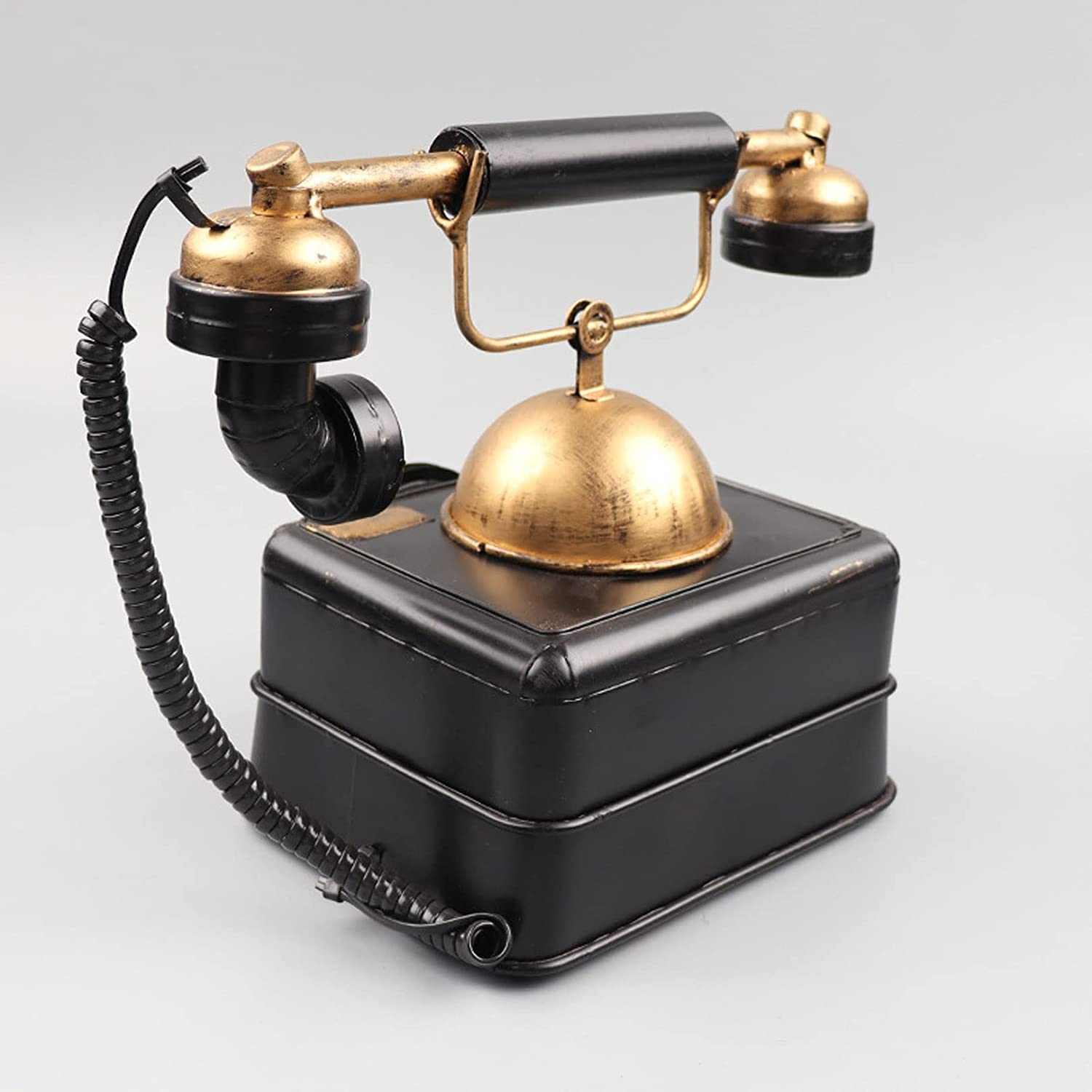 WangXLDD Klasyczny telefon w stylu retro w stylu vintage z przyciskiem staromodny telefon stacjonarny na biurko do domu biura hotelu i baru (A)