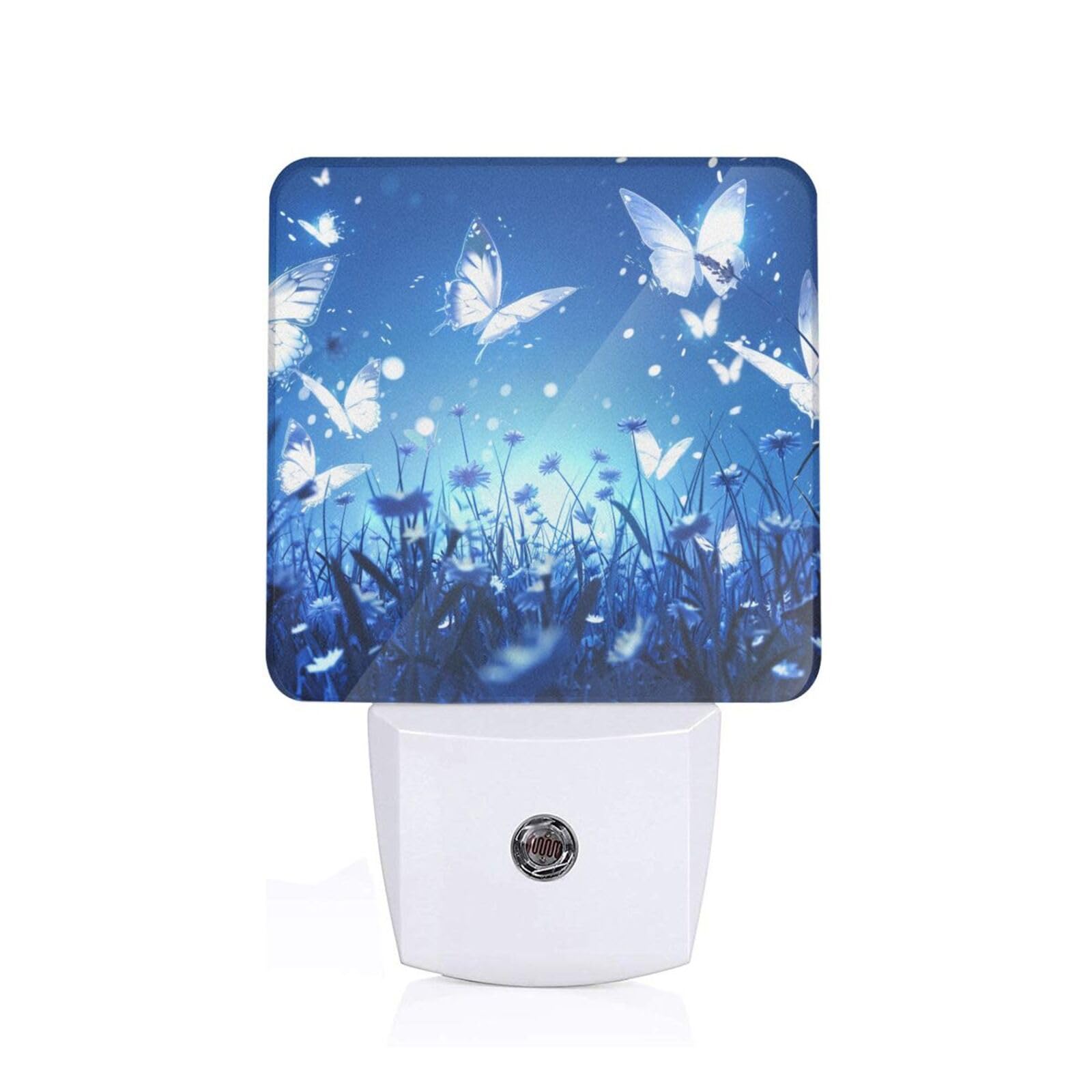 Led Night Light Night Garden Butterfly Decorative Plug in Nightlights with Smart Auto Dusk to Dawn Night Light