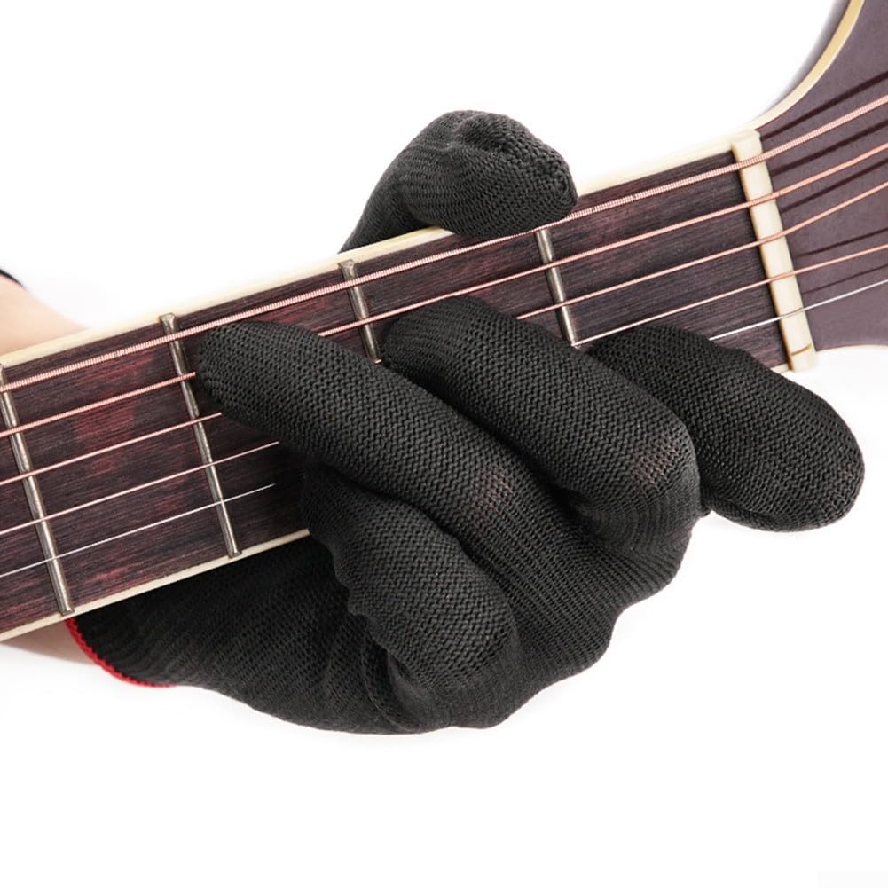 Getdoublerich AntiPain Finger Left Hand Guitar Gloves Perfect for Musicians, Beginner Bass Glove
