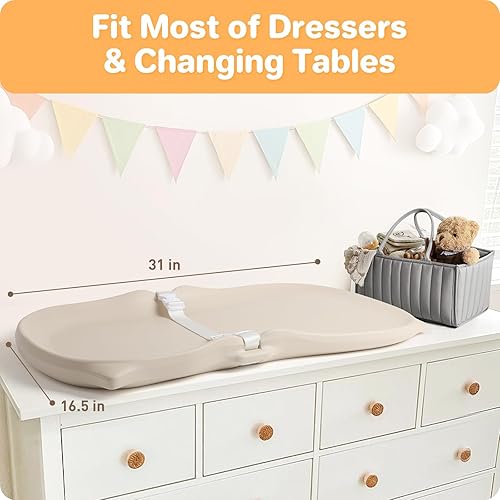 Miniatura 3 de Cambiador de bebé lavable e impermeable, suave y antideslizante, cinturón de seguridad ajustable, cambiador y aparador, uso para cambiar pañales,