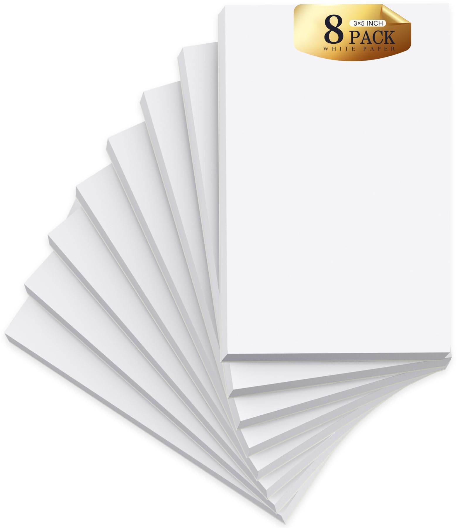 Small Note Pads A7 Pocket Notepad, 8 Pack Server Note Pads, White Memo Pads, Note Books, Small Writing Pads White Paper, 50 Sheets per Blank A6 Mini Scratch Pads for Office School Home