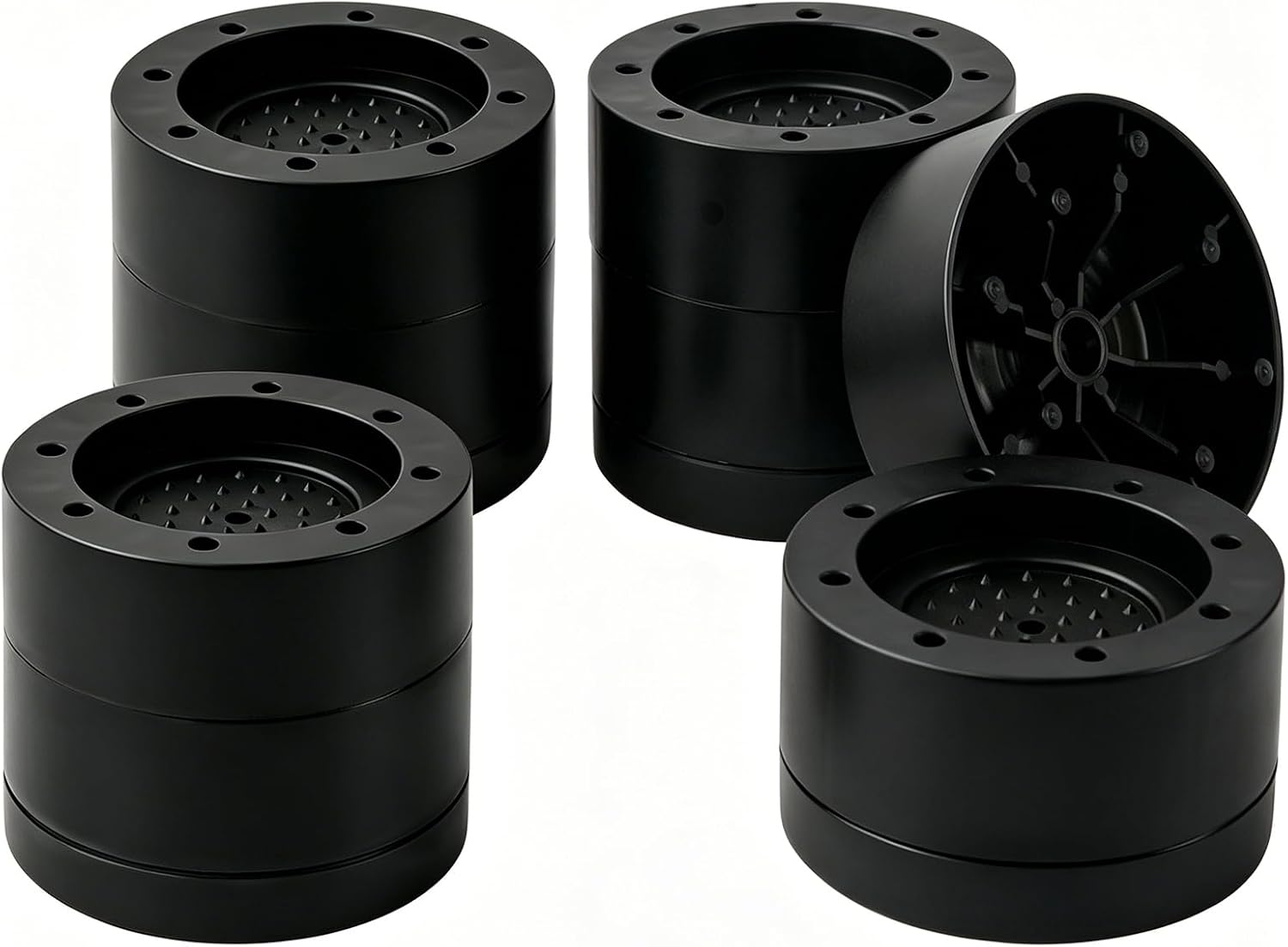 Bed Risers Adjustable Furniture Risers Heavy Duty Lifts Height 2 Inch, Round Bed Lifts Risers for Desk Table Couch Chair Sofa (Set of 4) (Black)