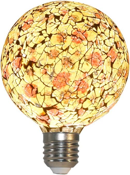 QEQ Vintage LED E27 Edison Screw Bulb,4W 2700k&3000k Giant Globe Style Lamp Bulb with 3D Effect for Decorative Bulbs Night Light Colorful Glass E27 Screw 220V Lamp accessories (Tiffany color),Onepack