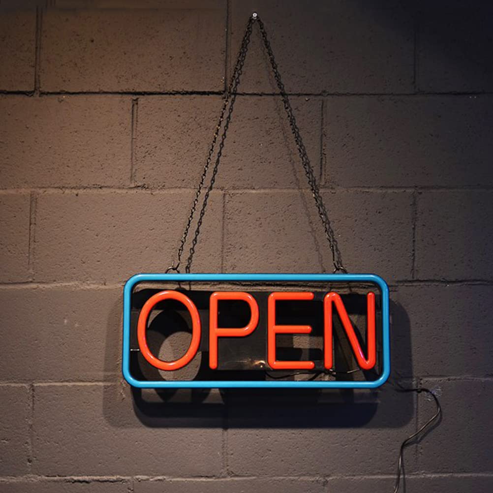 OOWOKS Letrero de luz de neón Open Letreros de neón de Palabra Abierta Cartel publicitario neón Open LED con Control Remoto Luces de neón Colgante Abiertas Luz de neón para Bar Hotel Tienda Cafetería