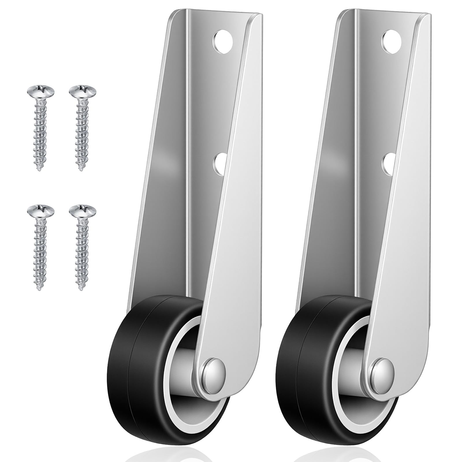 2 pezzi di rotelle in gomma, 40x68x17mm Ruote per cancelli in gomma di ricambio con supporto a L, rotella antiscivolo direzionale per porte, armadi, recinzione da giardino, cancelli, mobili