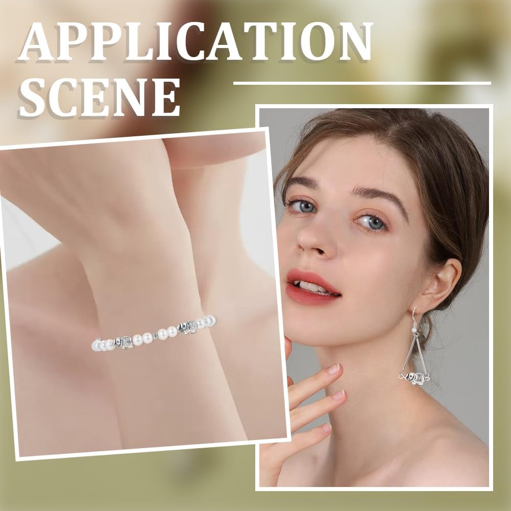 SUNNYCLUE 1 Box 80Pcs Silver Elephant Beads Bulk Animal Beads Antique Alloy Tibetan Style Large Hole Loose Spacer Zoo Elephants Lucky Beads for Jewelry Making Beading Bracelet Necklaces Adults - Image 5