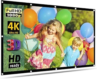 100'' Inch Projector Screen, GoFree Portable Projector Screen 16:9 HD 4K Foldable for Home Theater Cinema Indoor HD Outdoor Projector Screen,Collapsible Widescreen