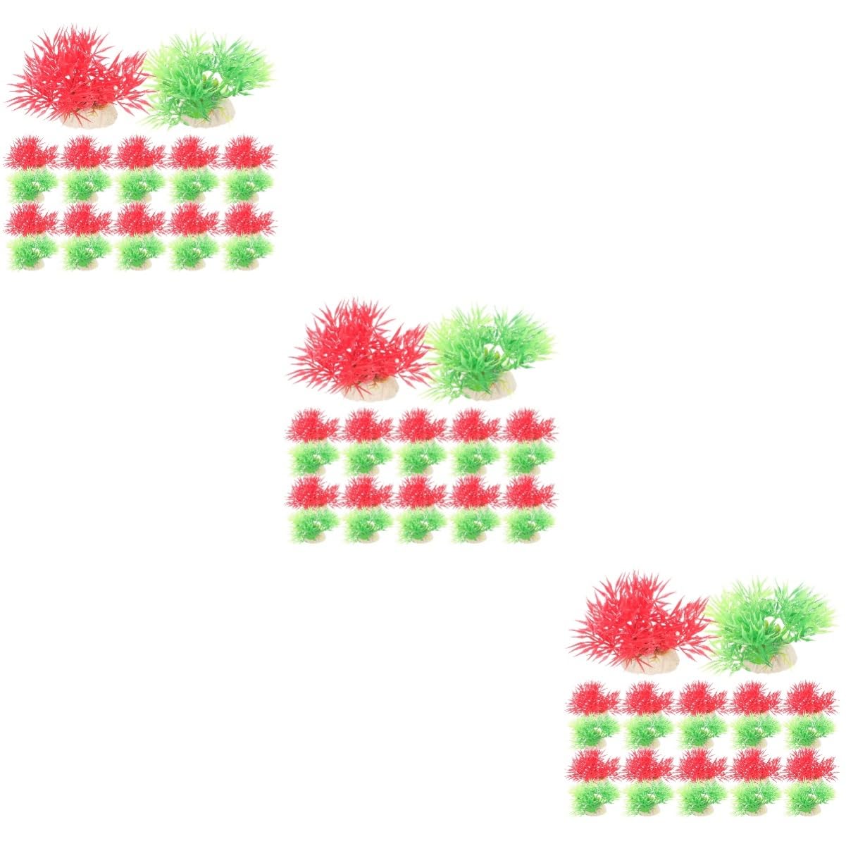 Yardwe 3 Juegos Plantas De Agua De Plástico Simuladas Planta De Acuario Falsa Decoraciones De Peceras Fondo del Acuario Cesta De Plantas De Estanque Piscina El Plastico 20 Piezas * 3