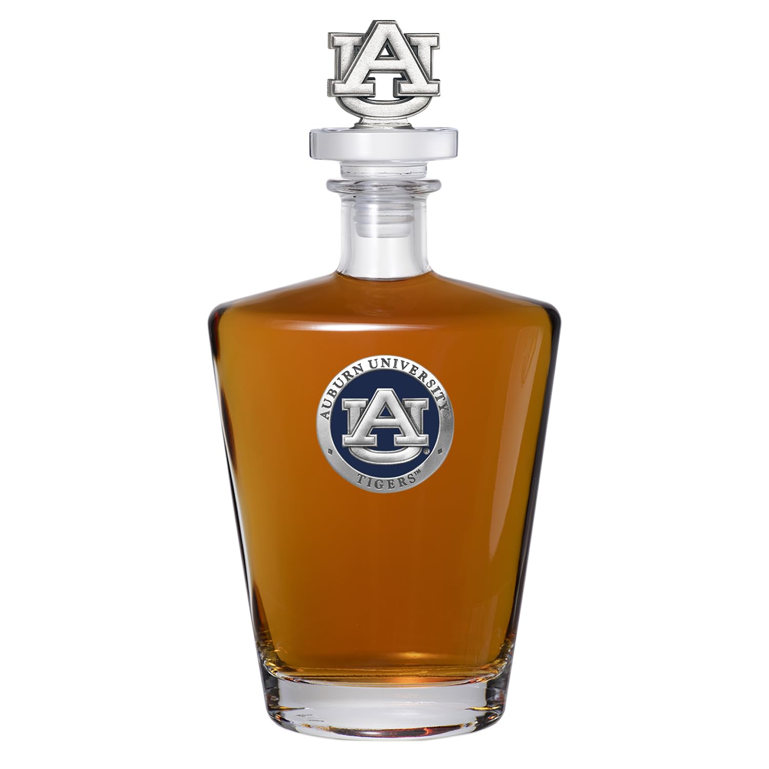 Heritage Pewter Auburn Royal Decanter with 3D Stopper | 30 OZ Liquor Pourer | Expertly Crafted Pewter Glass