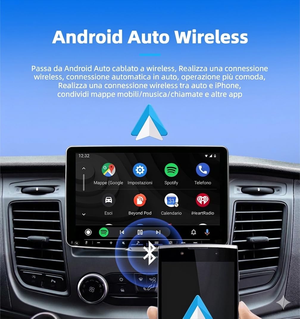 Adattatore CarPlay Wireless, adatto per Veicoli Dotati di CarPlay cablato, la funzionalità Plug and Play consente una Connessione rapida e stabile CarPlay Wireless, Dotato di Adattatore di Tipo C