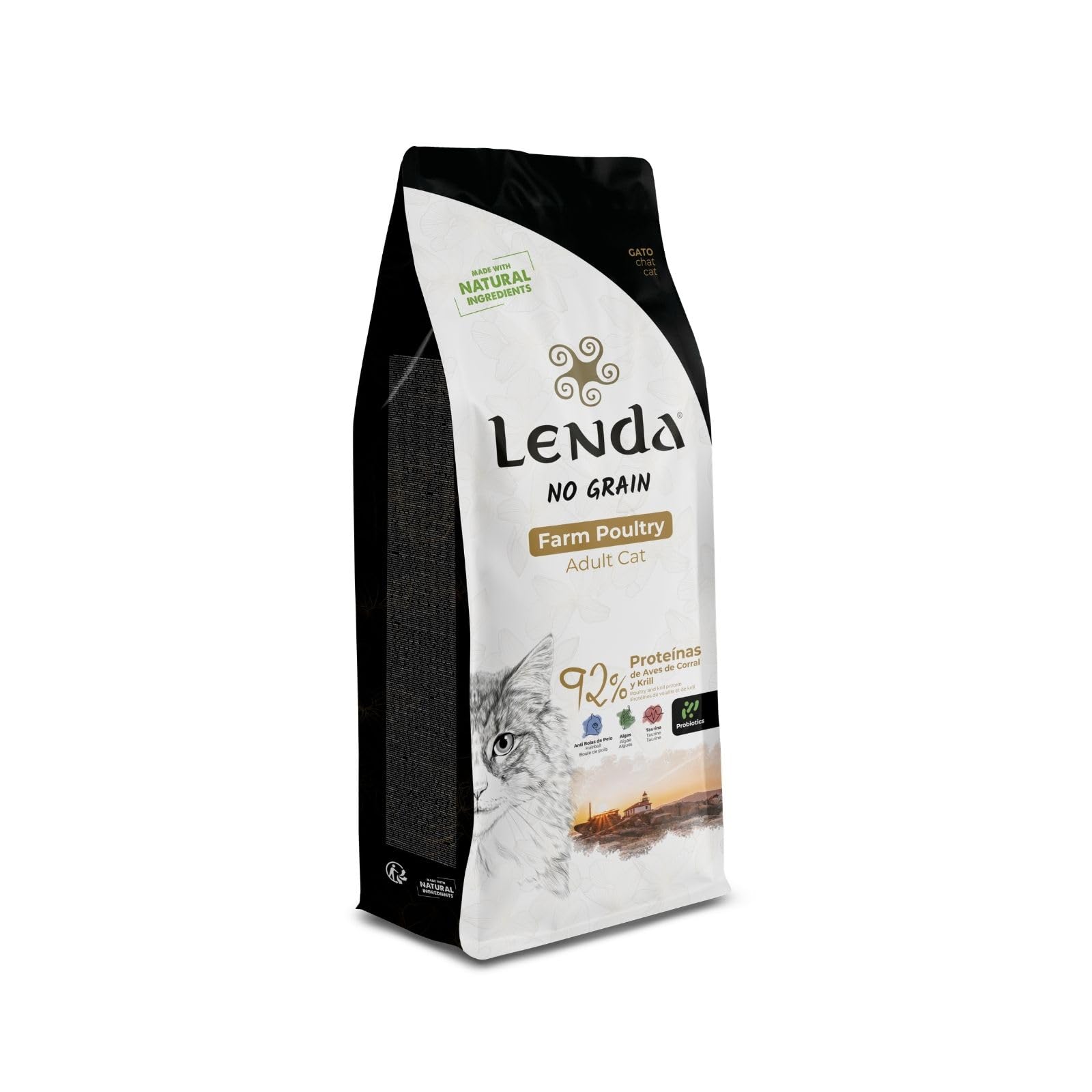 Lenda Gatto Adulto Pollame 7 kg - Crocchette Senza Cereali per Gatti Adulti - Croccantini Naturale Ipoallergenico con Botaniche e Probiotici - Cibo Completo per Gatti