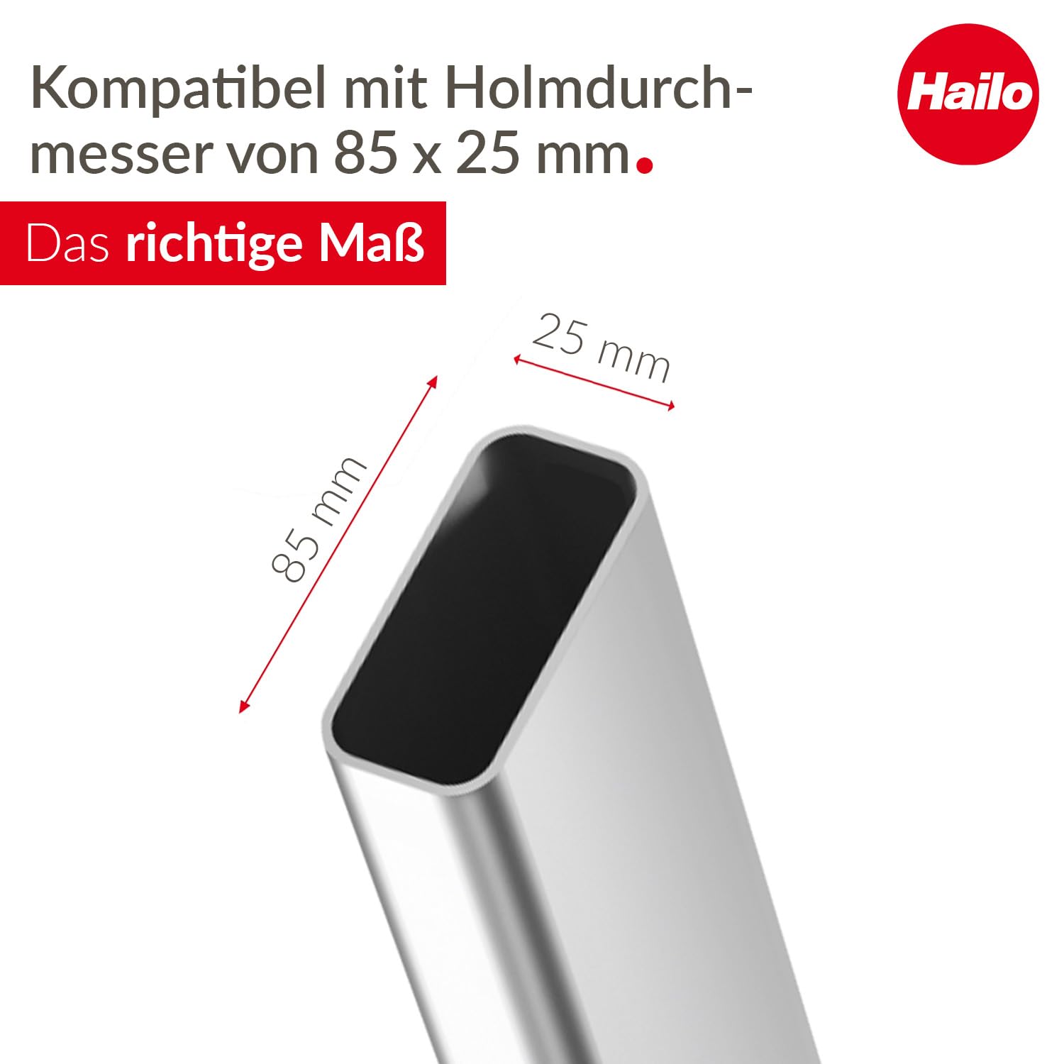 HAILO 9926-001 - Juego de 2 tacos para perfiles de 85 mm de escaleras ProfiLOT y ProfiStep