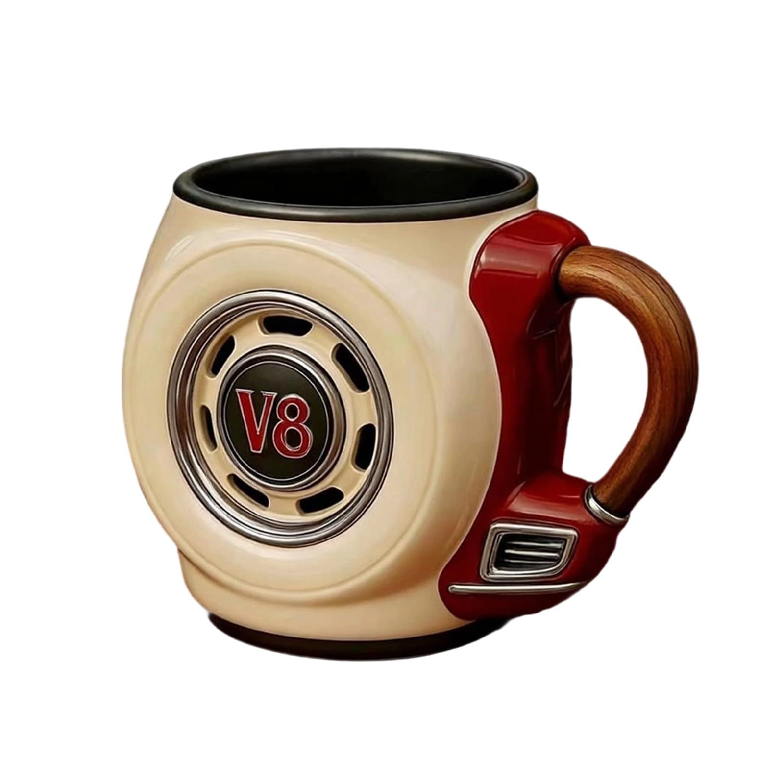 Shntig Automotive Themed Coffee Cup Resin Exterior Stainless Steel Interior for Car Enthusiasts and Home Use Traditional Car Crafting Cup