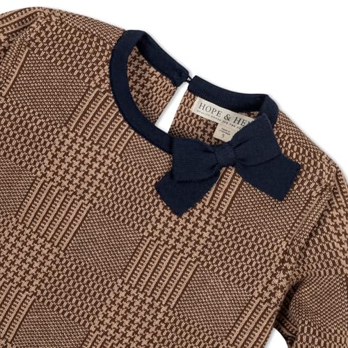 Image of Hope & Henry Girls' Long Sleeve Bow Detail Intarsia Sweater Dress