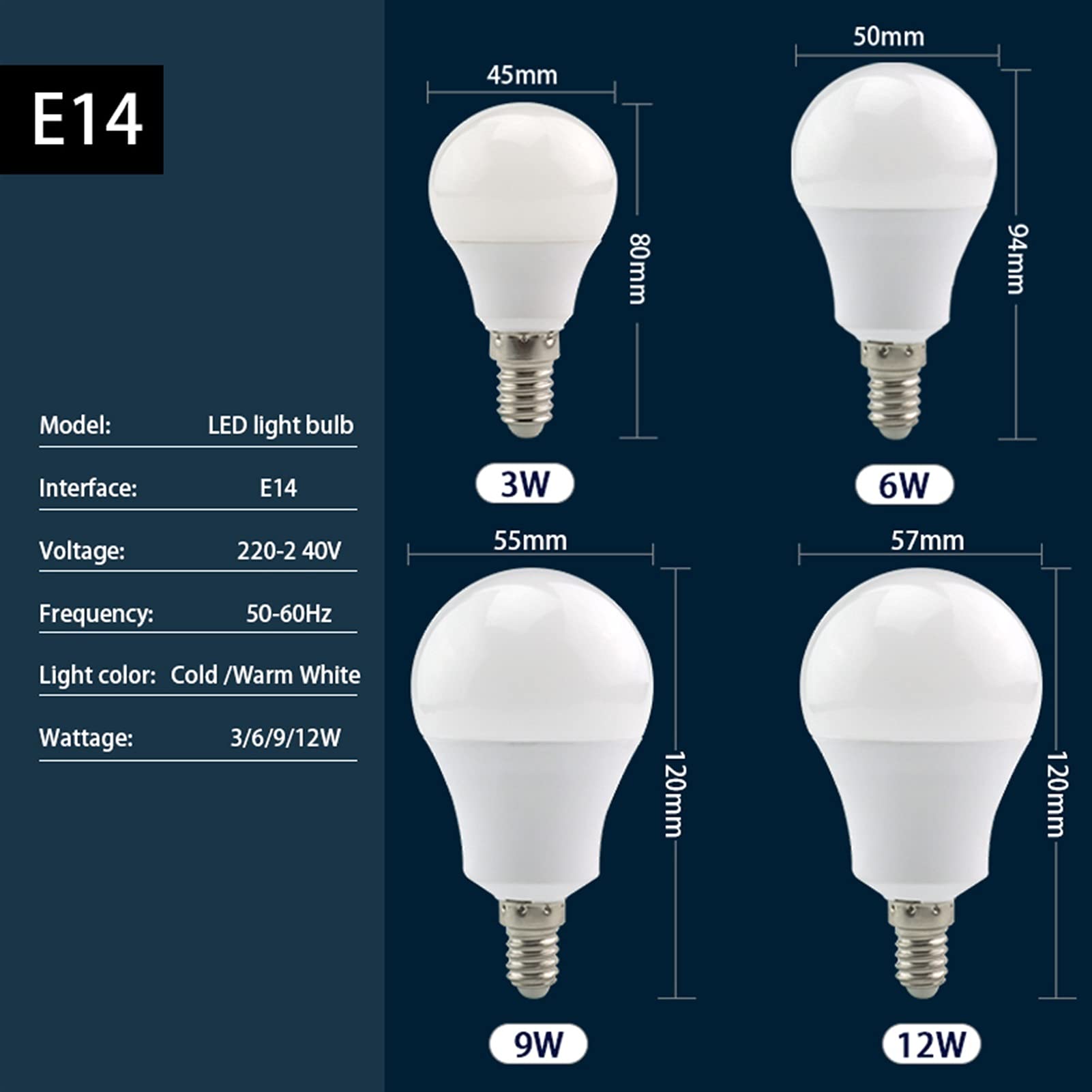 1fortunate Lights 10 unids/Lote LED Bombilla E14 E27 AC 220V-240V Bombilla de luz SMD2835 3W 6W 9W 12W 15W 18W 20W 24W Alto Brillo Lampada LED Bombillas (Color : Warm White E27, Talla : 18W)