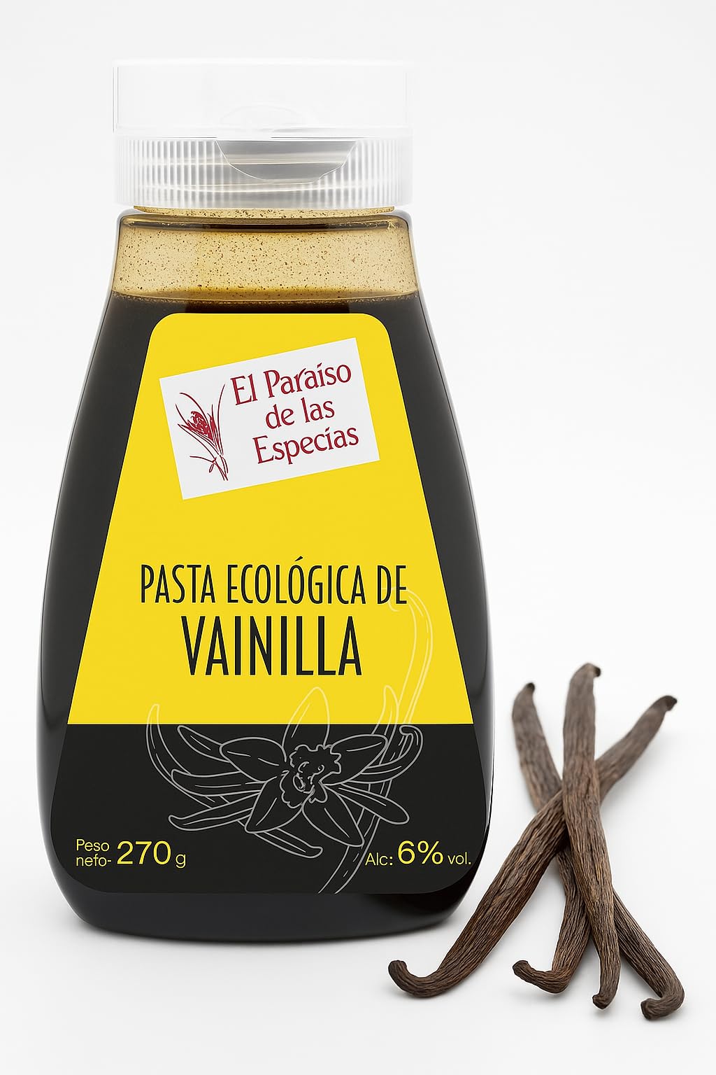 Vainilla en Pasta 270gr – Pack de 3 unidades – El Paraíso de las Especias – Extracto Natural con Semillas, Sin Aditivos, Ideal para Repostería Gourmet, Helados y Postres