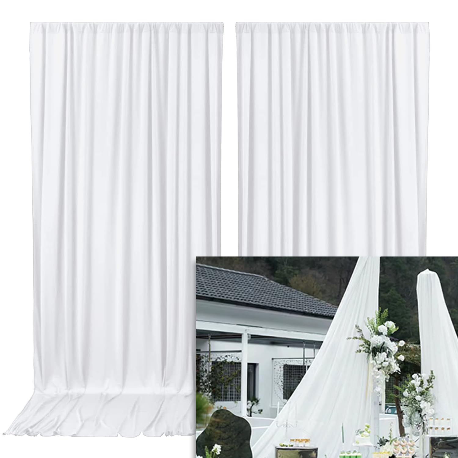 TOAOFY 10x12ft grey Backdrop Curtains Wedding Background Drapes (2 Panels 5x12ft) for Party Birthday Baby Shower Fabric Home Decoration Photography Video Studio Props TAYHQ001