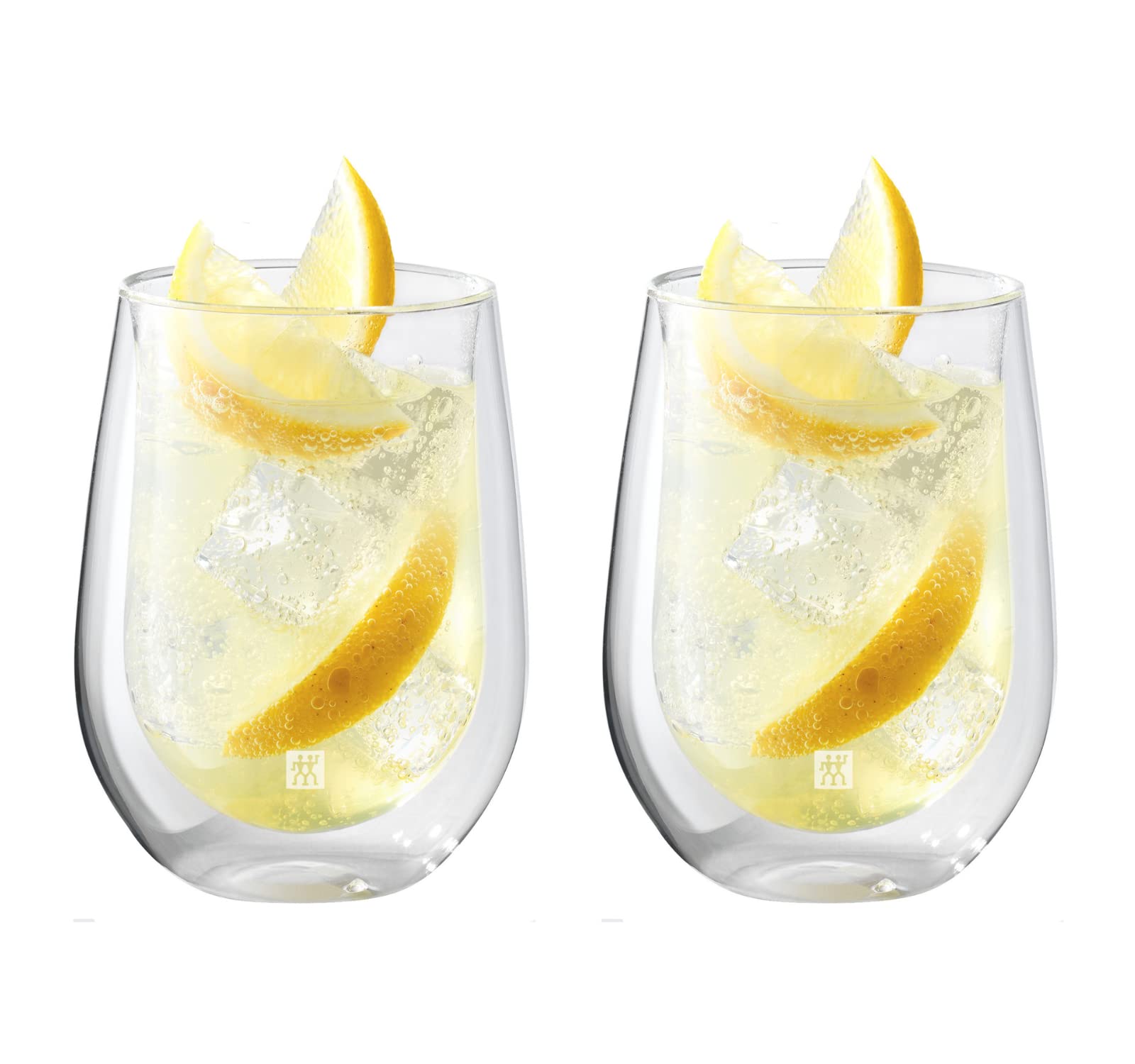 ZWILLINGSorrento 0.35L Double Wall Long Drink Set. Temperature resistant Double-walled borosilicate mouth blown glass. Suitable for hot and cold. Microwave Safe & Dishwasher Safe. Set of 2