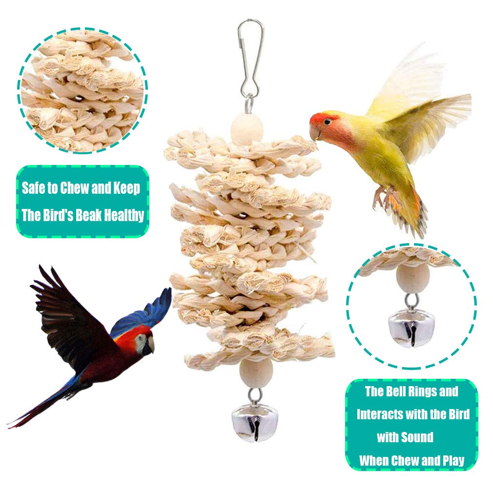 Juguetes de Loro Pájaros 8 Piezas con Juguete de Masticación y Columpios de Perchas Usado para Jaula de Aves - Decoracion de Pajarera y Campana Colgante Hamaca para Periquitos, Cockatiels #2