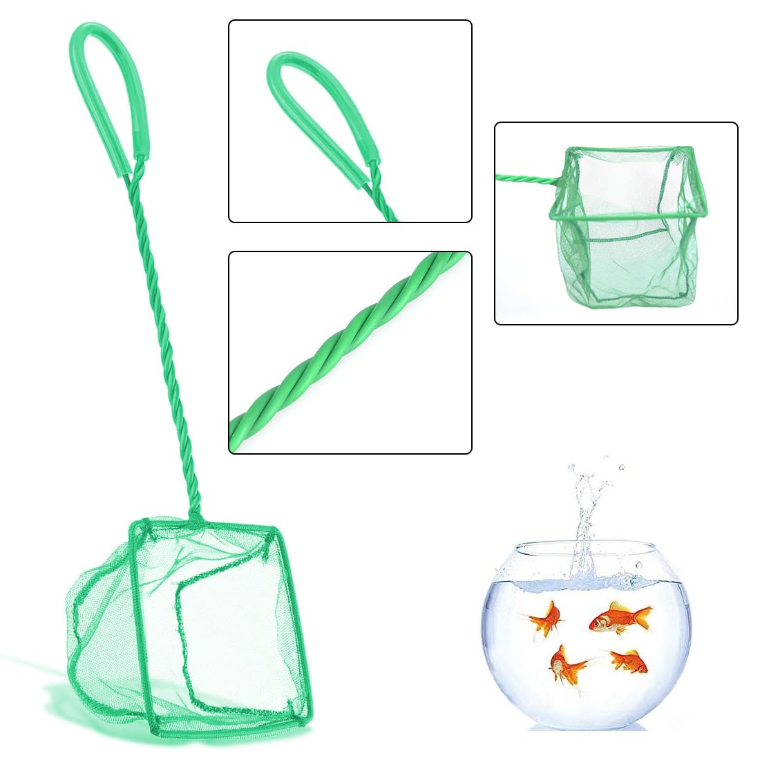 3 Retini Per Acquario - Manico Estensibile 20-48 Cm, Nylon Morbido - Per Pesci E Gamberetti - Foto 7