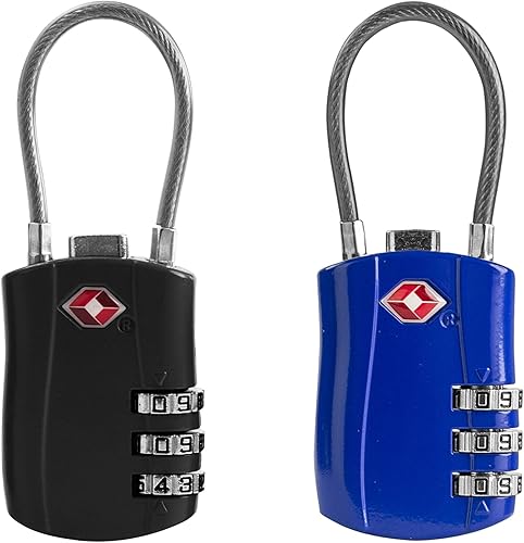 Cerraduras TSA para equipaje, candado pequeño combinado con cable, candados de equipaje aprobados por la TSA, candado combinado con código, para