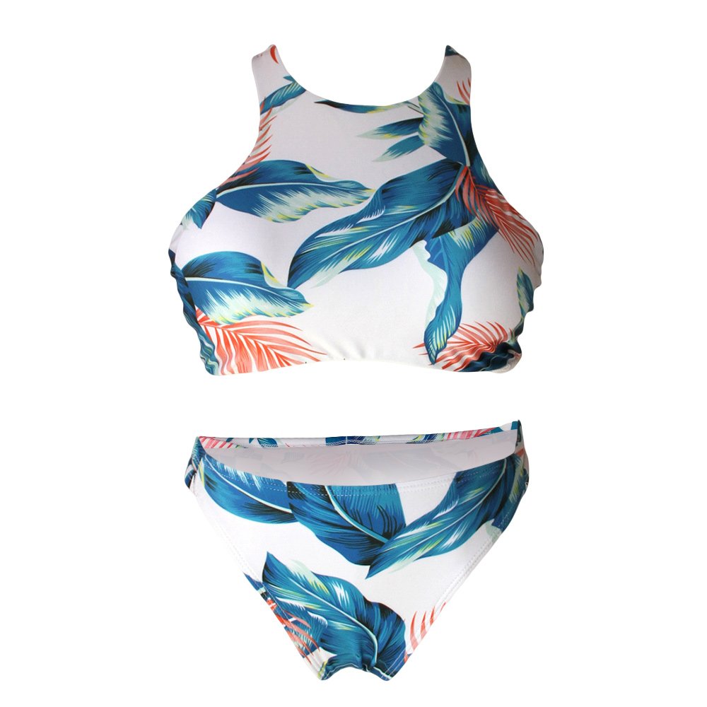 Women's Halter High Waisted Swimsuit Bathing Suits Bikini