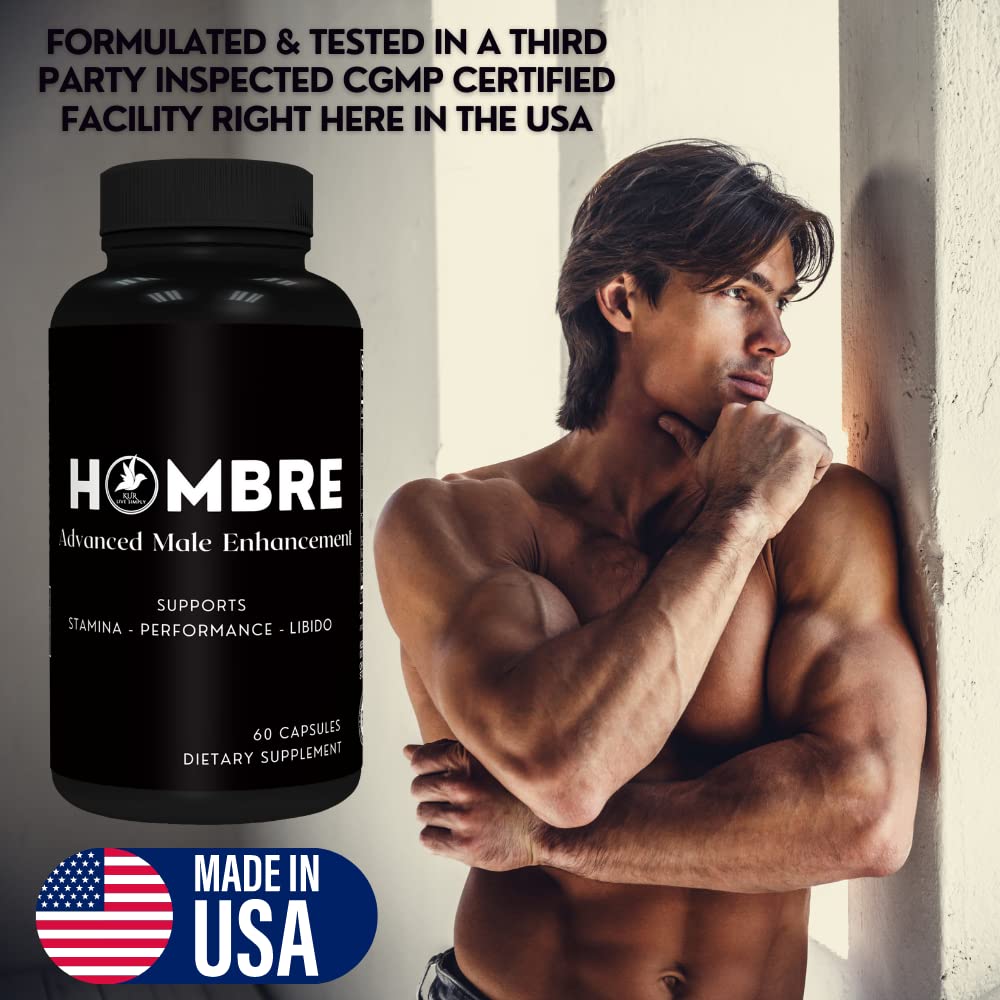 Hombre Male Enhancing Supplement – Add 2 in 60 Days With Our Enlargement Pills for Men Muscle Growth – Increase Size, Strength, Stamina – Endurance, Performance, Energy Booster - 60 Capsules — Amazon image 2