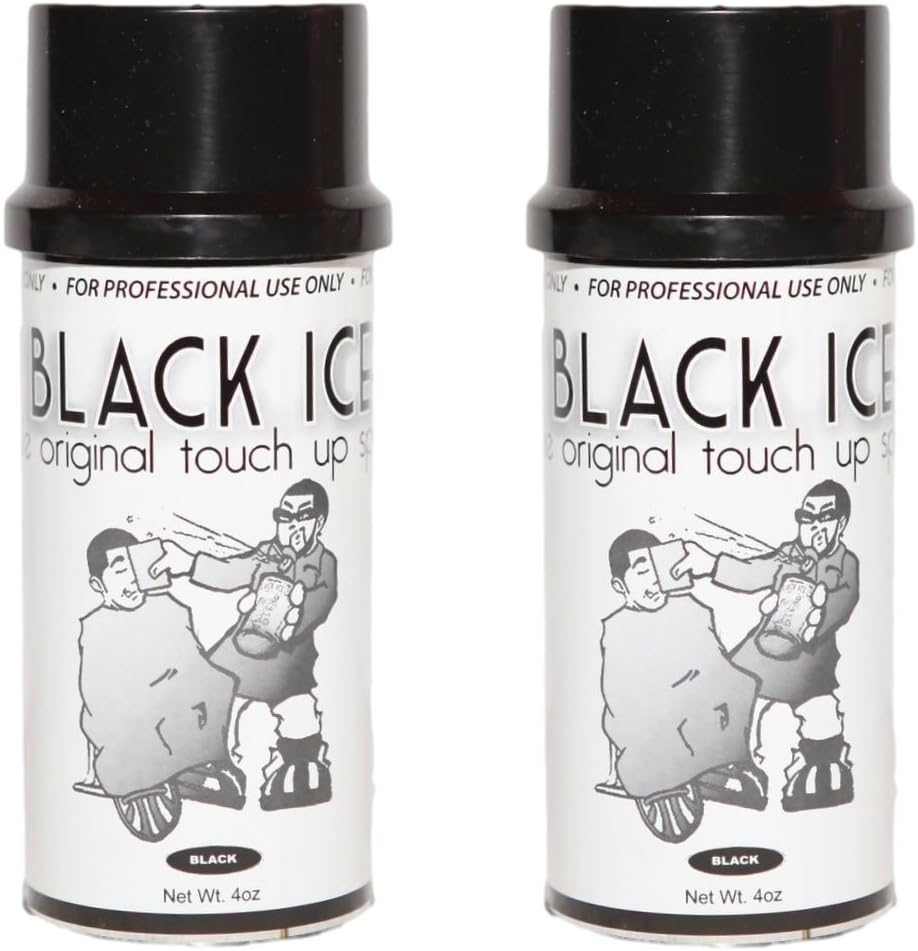 Black Ice Original Black Hair Touch up Spray 4 Oz (2 pack)