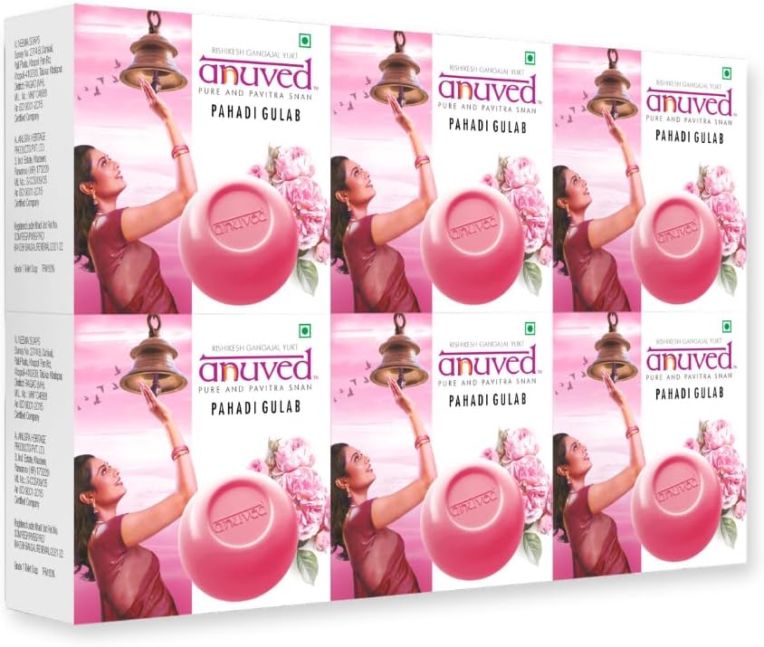 Herbal Pahadi Gulab Soap for Toning and Hydrating (125g Each) Pack of 6