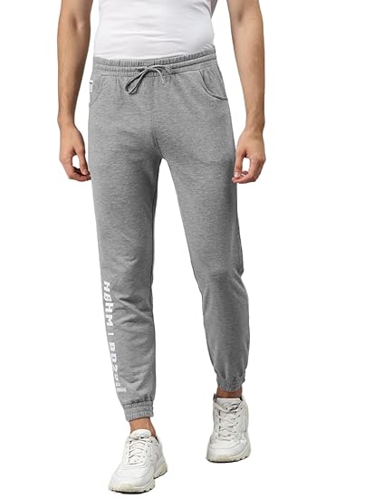 Men's Cotton Blend Slim Fit Country Printed Track Pants