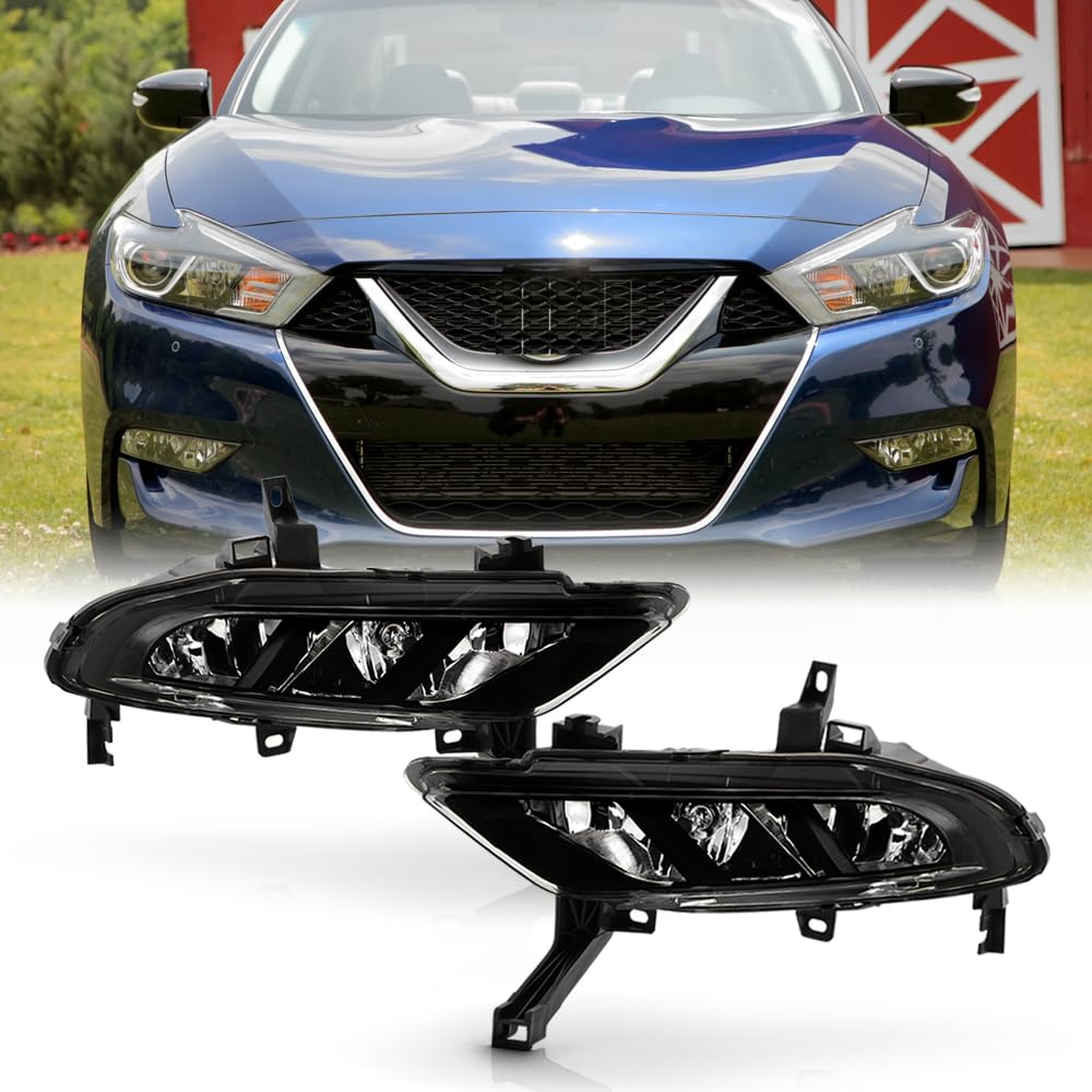 ACANII - For 2016 2017 2018 Nissan Maxima OE Style Bumper Fog Lights Driving Lamps w/Bulbs Set eplacement Left+Right