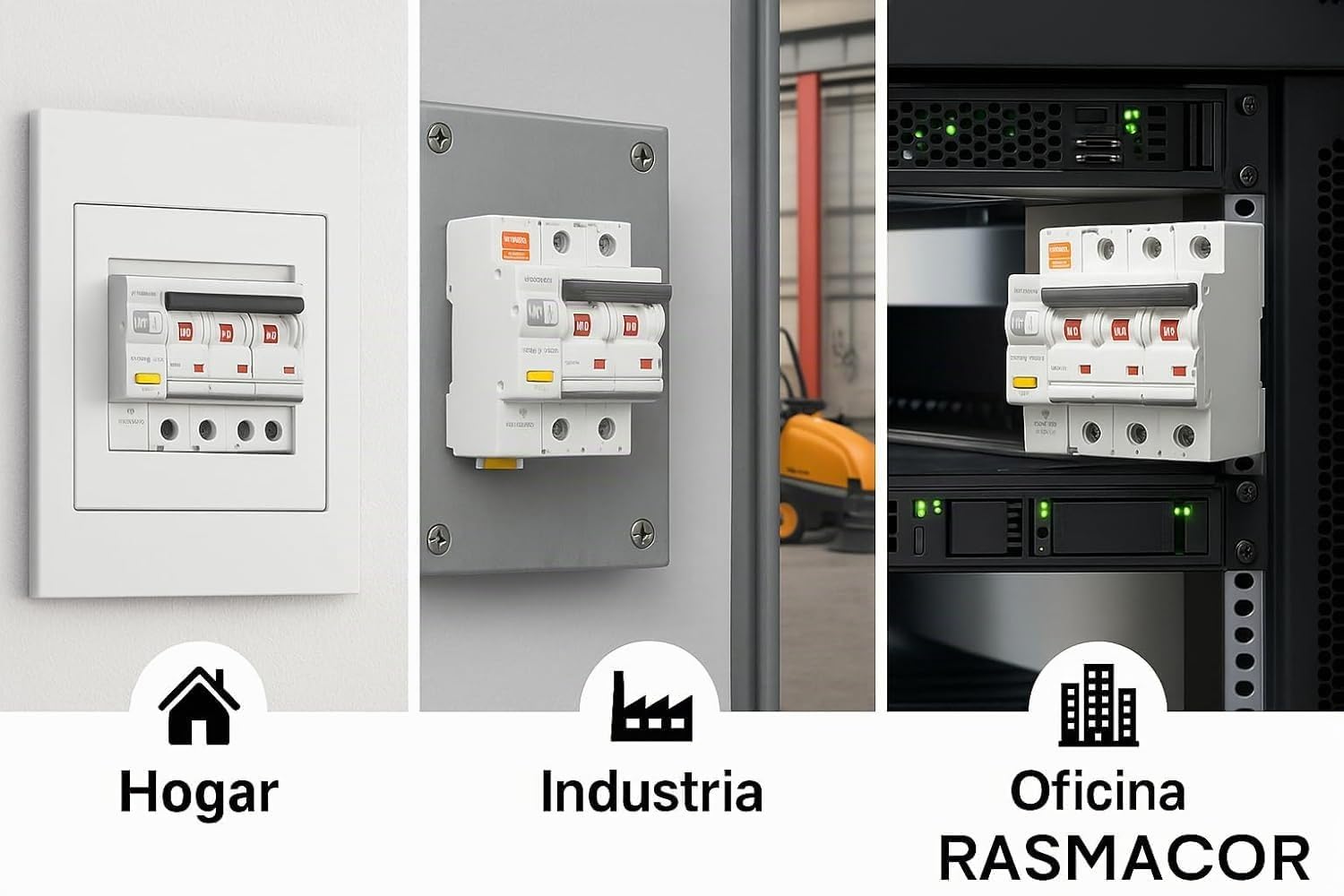 RASMACOR - Interruptor Magnetotermico WiFi – Rearmable 4P 25A Curva C 6kA – Termico Inteligente con Control Remoto – Compatible con App Tuya Smart – Domotica - 4 Polos 25A