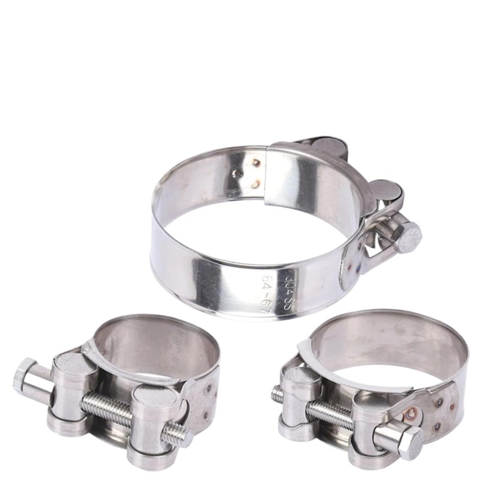 Cymmiyt One Color Pipe Clamp Hose Clamp 304 Stainless Steel 17-174Mm Many Sizes Exhaust Circular Air Water Pipe Clip Fasteners(214-226Mm)