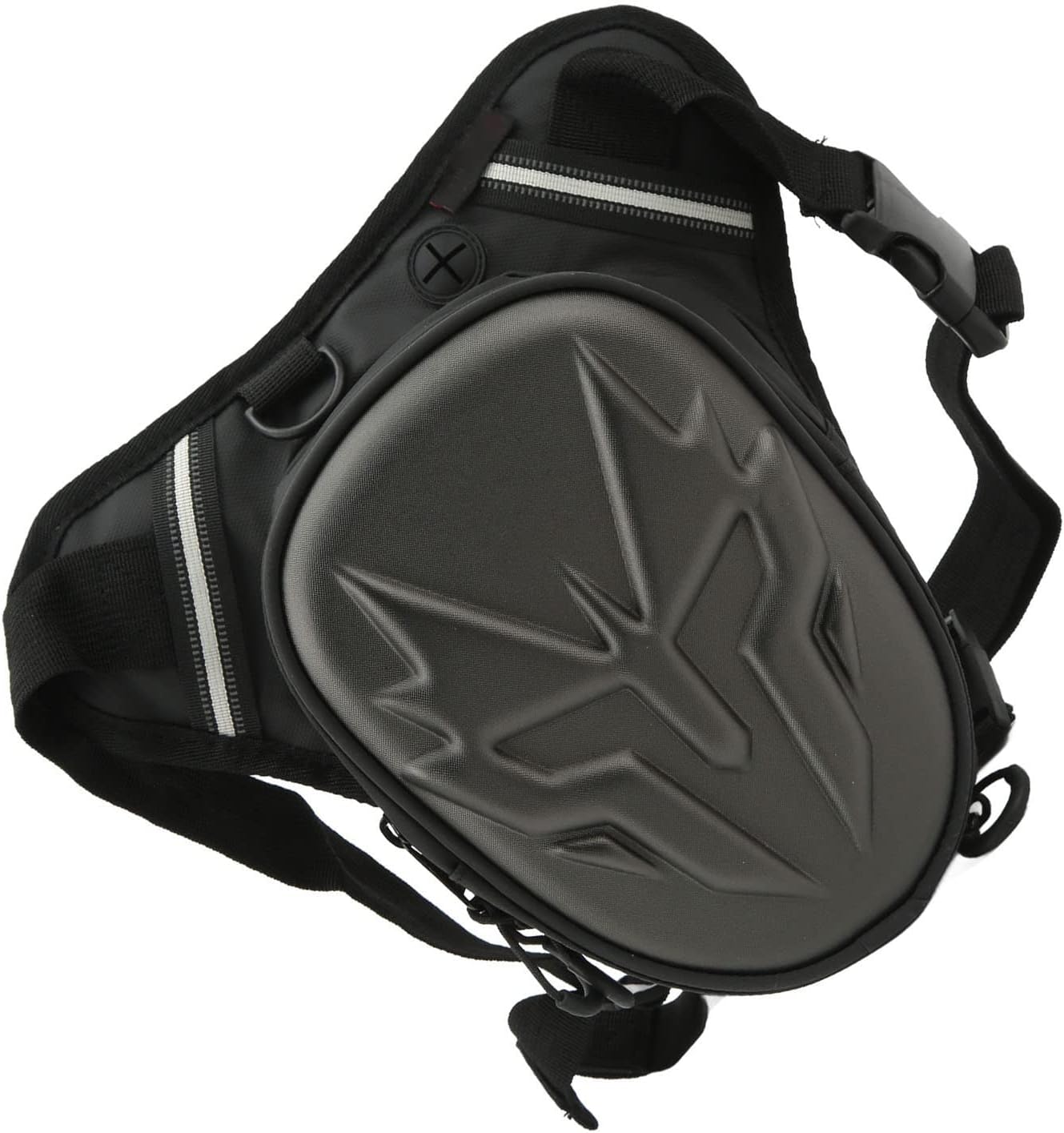 Motorcycle Leg Bag Thigh Packs, PVC Matte Outdoor Carbon Fiber Drop Leg Bag, Multifunctional Crossbody Shoulder Bag for Riding Travel Hiking (Matte Grey)