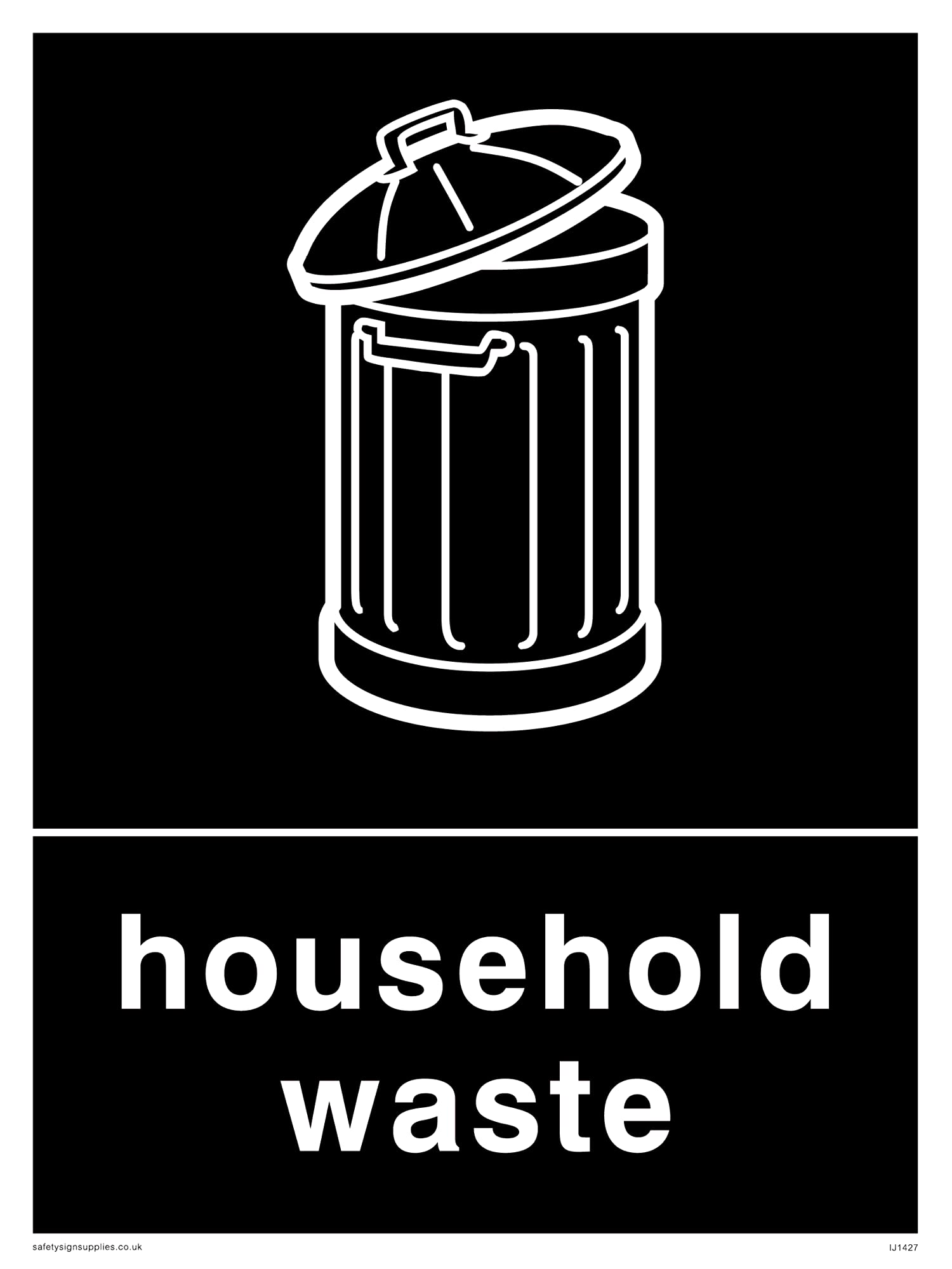 Pack of five - Recycling-household-waste Sign - 150x200mm - A5P