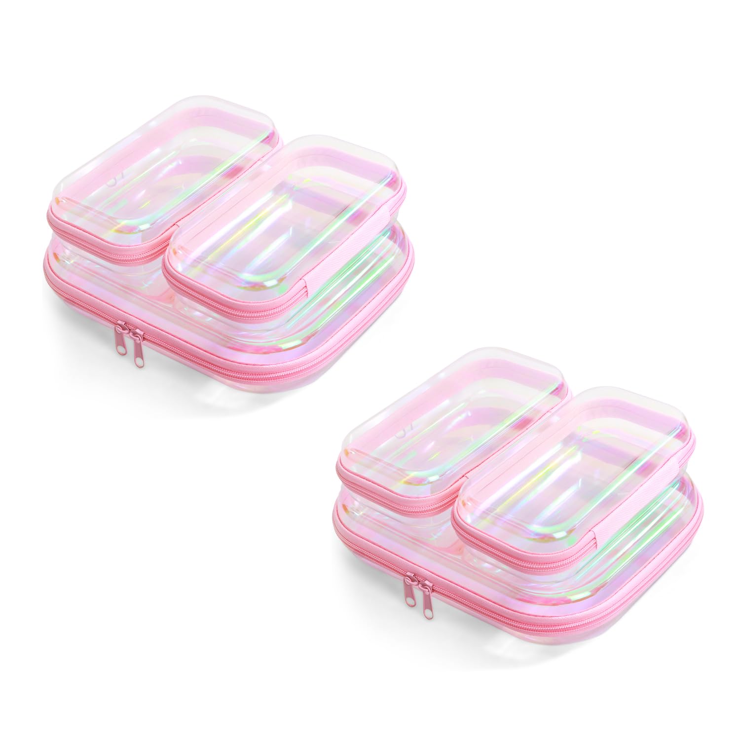 Clear Hard Shell Zipper Organizer Pouch