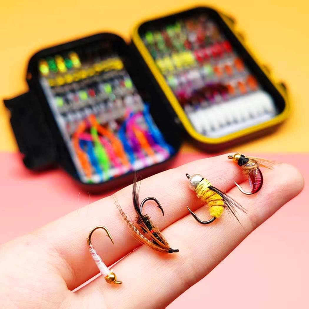 110Pcs/Box Fly Fishing Flies Kit Handmade Dry/Wet Flies Bionics Insect Lures for Trout Bass Salmon Perch