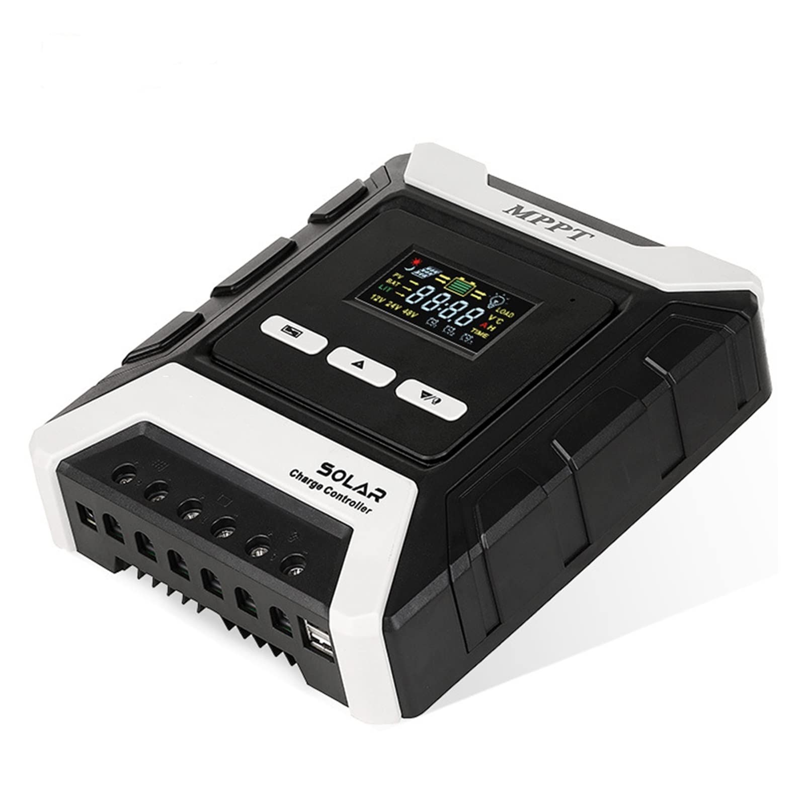 Controlador de carga Mppt, 10A 20A 30A 40A 50A 60A 80A MPPT Controlador de carga solar 12V 24V 48V Controlador de carga del panel solar Regulador PV for GEL de litio(30A)