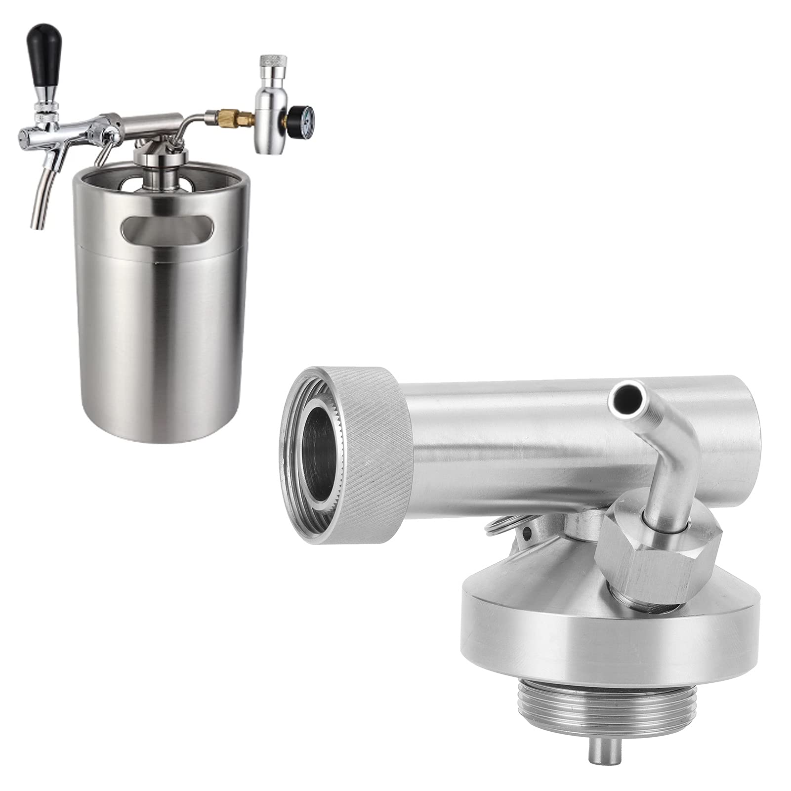 Robinet distributeur en acier inoxydable Beer Keg Spear avec raccord rapide pour mini-fûts de brassage maison de 2 à 10 L
