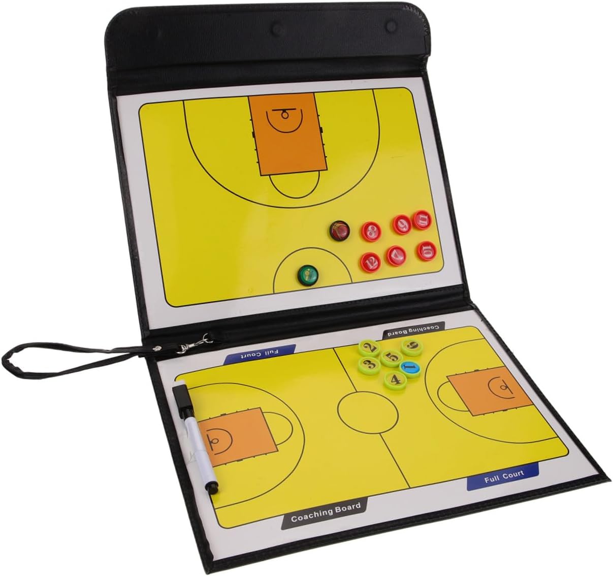 3-fold Basketball Football Training Board, Reusable Dry-Erase Tactical Strategy Clipboard for Sports Training and Match Planning, Lightweight Portable Instructor Gear for Youth