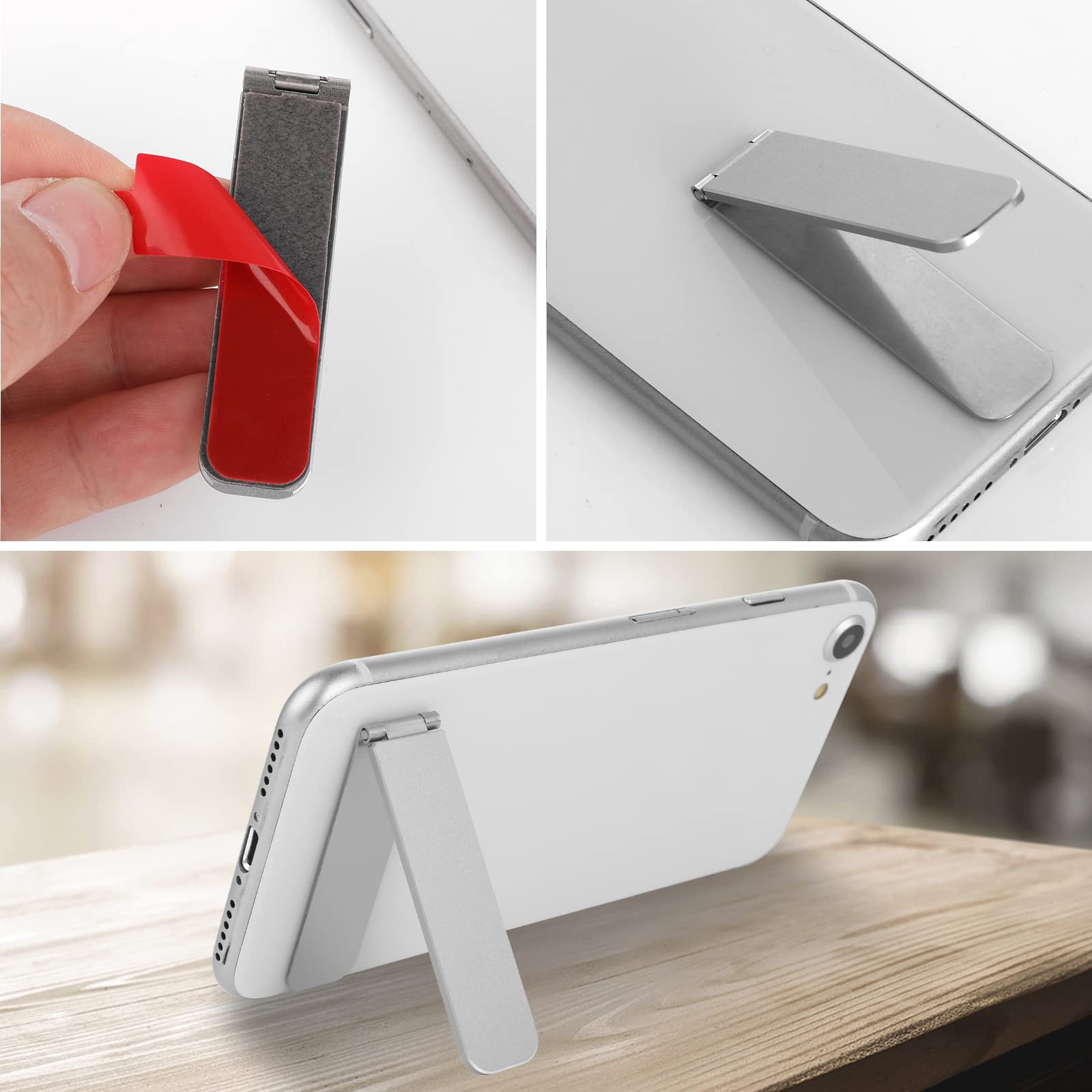 Support de téléphone pliable en aluminium réglable pour smartphones (argent)