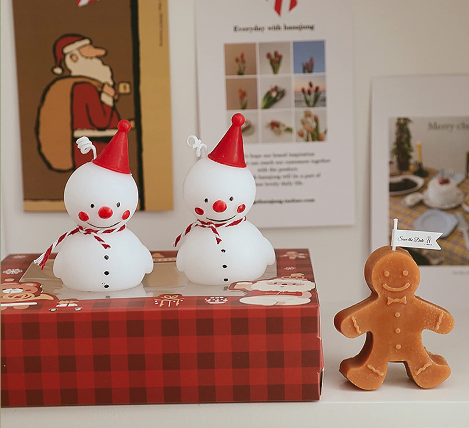 Amazon.co.jp: クリスマス 雪だるま型 香り付きキャンドル 90G