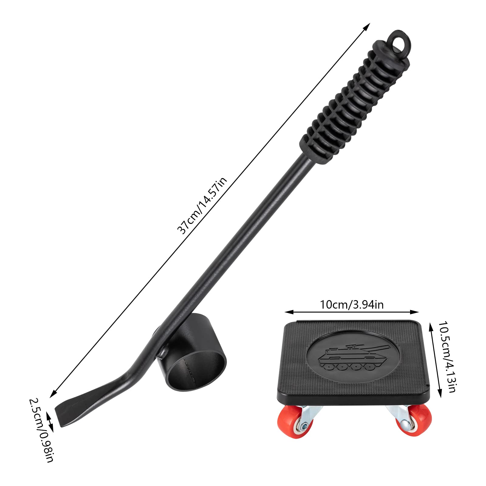 Set di 4 carrelli for traslochi mobili, ruote girevoli a 360°