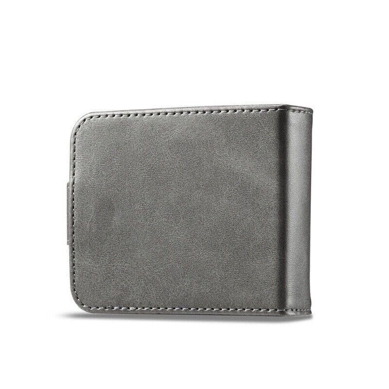 Étui à rabat en cuir Samsung Galaxy Z Flip 7 gris pour le quotidien