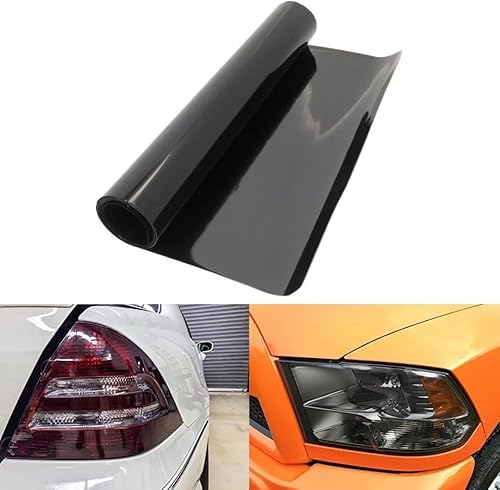 Miniatura 7 de Película de vinilo negro oscuro de 72 x 12 pulgadas para faros delanteros de automóvil, luces antiniebla, tintado, calcomanías autoadhesivas para