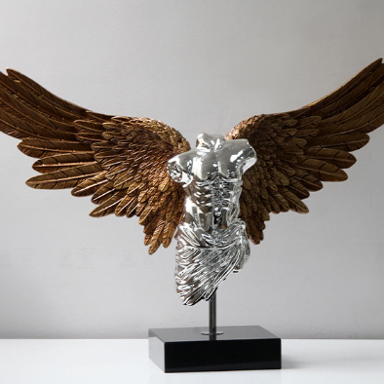 Statua con Base in Acrilico Geometrica | Moderno, Scultura di Torso Alato, Grande, Busto Astratto, per Ingresso, Bronzo