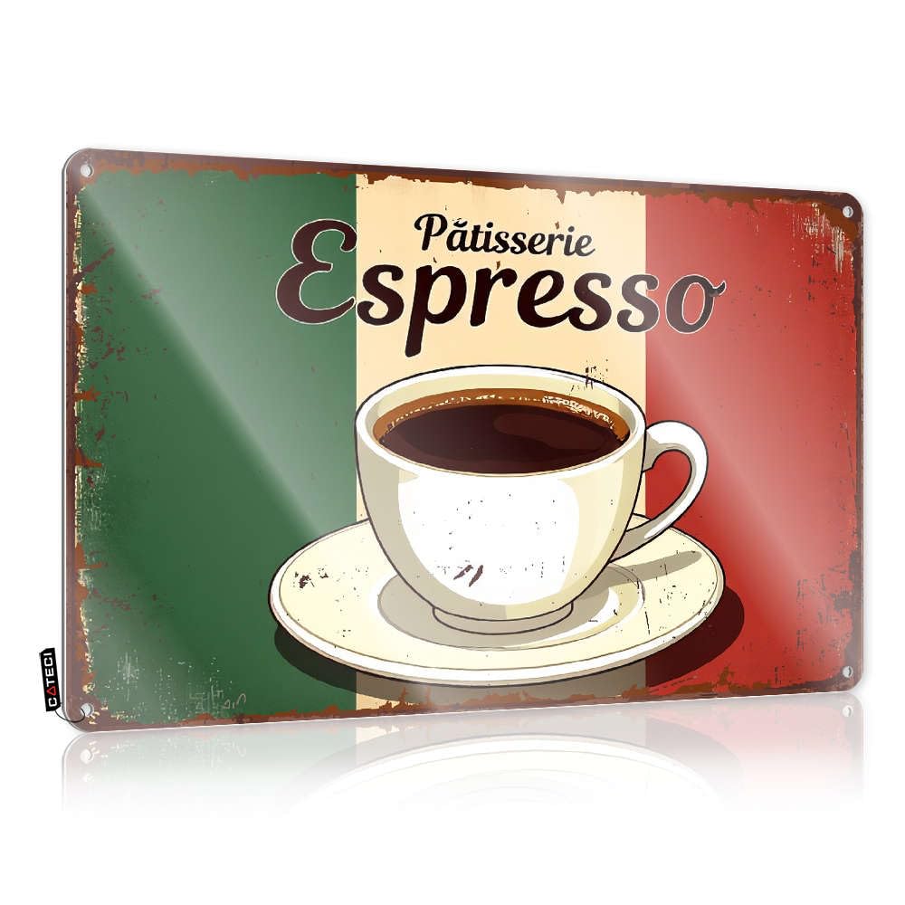 Tinplate Sign Weird Wall Decor Decorative Guns For Rust-proof Metal - Farmstand Vintage & Patisserie Espresso Coffee Cup/Country Room Men
