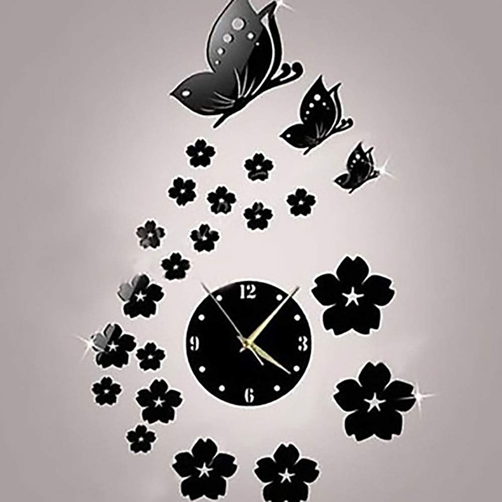 Fashion Modern Simple Style Plastic Irregular Butterfly Flower Shape Indoor Wall Clock/Living Room Bedroom Wall Clock/Clock Pretty Joys