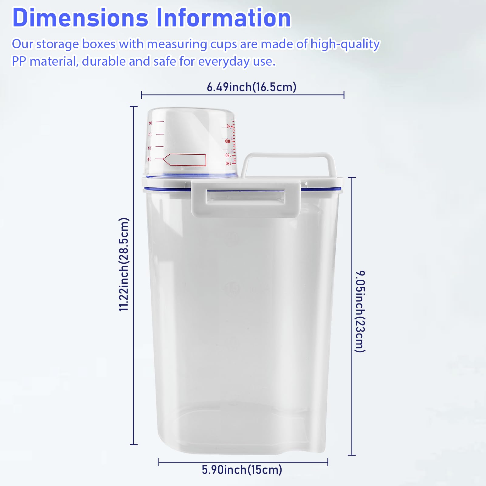 Boîte de rangement et distributeur hermétique 2,5 l 2 pièces avec bec verseur, boîte de conservation de nourriture pour chat